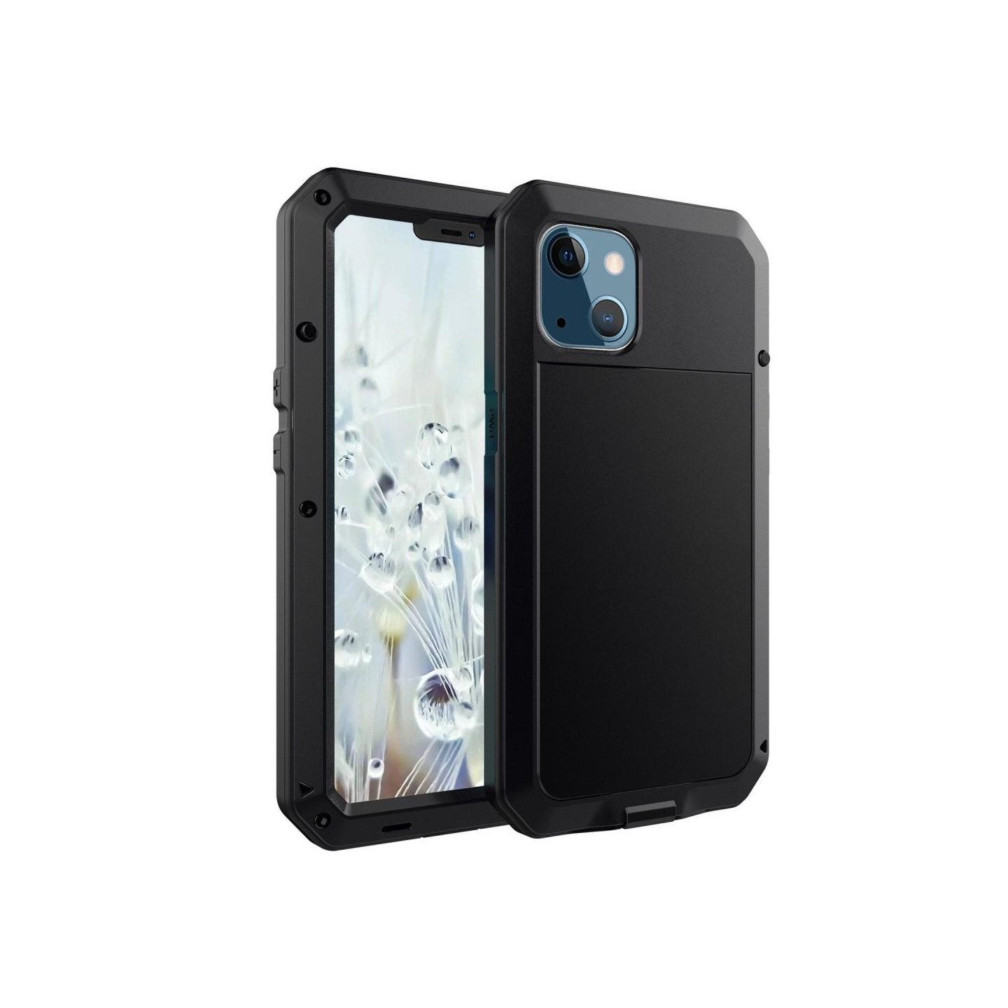 iPhone 13 Heavy Duty Sturdy Hybrid Case with Built - in Tempered Glass