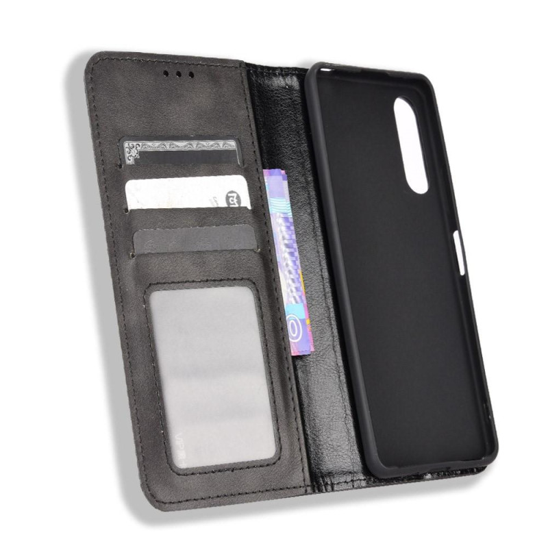 Wallet Stand Flip Phone Case for Xperia 10 V - Black
