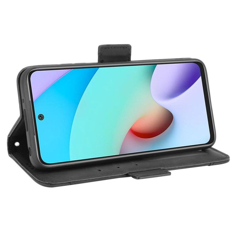 Lompakkoteline Käännettävä puhelinkotelo Xiaomi Redmi 10: lle - musta