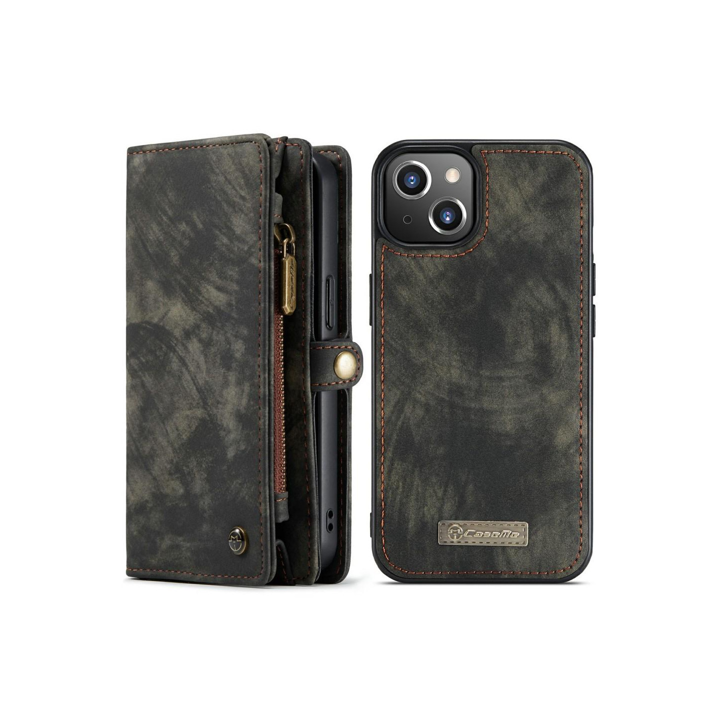 CASEME iPhone 13 Mini Retro Lommebok - deksel - Svart