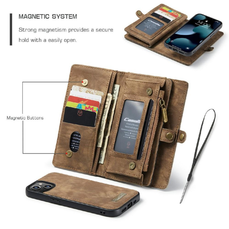 CASEME iPhone 13 2 - in - 1 Wallet Phone Shell - Ruskea