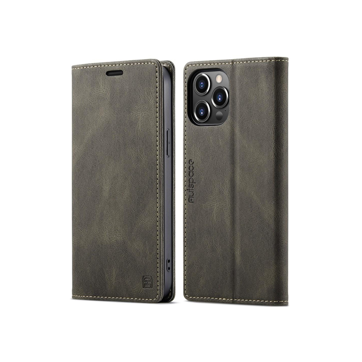 AUTSPACE A01 Lommebok - deksel iPhone 13 Pro - Kaffe