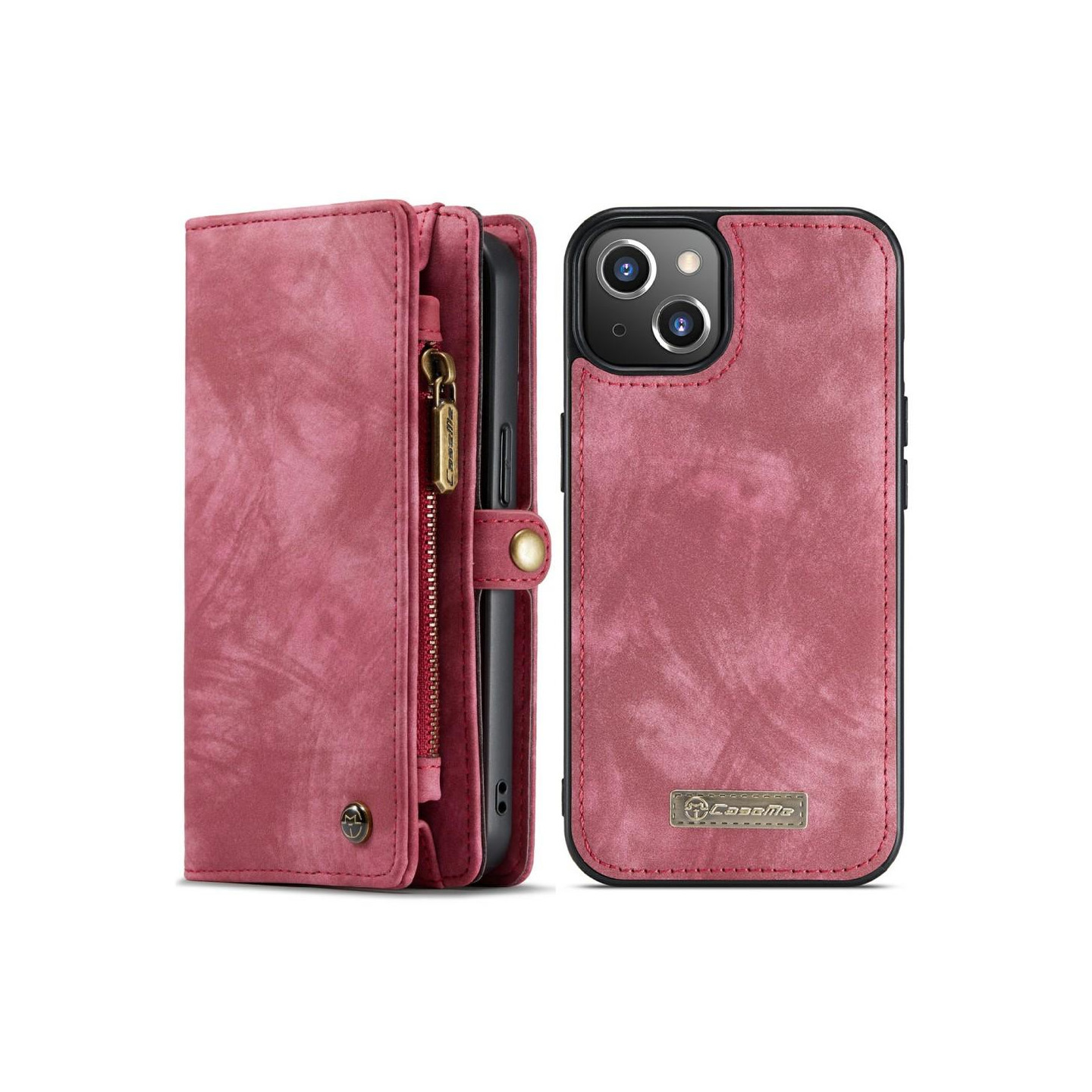 CASEME iPhone 13 2 - in - 1 Wallet Phone Shell - Red