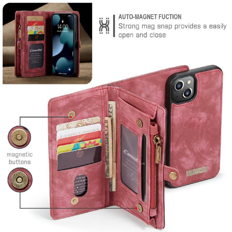 CASEME iPhone 13 2 - in - 1 Wallet Phone Shell - Red