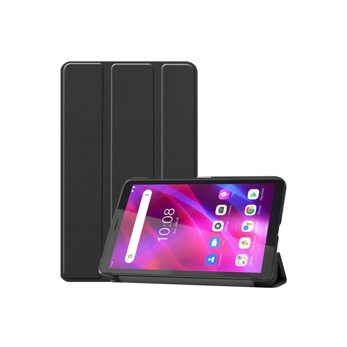 Tri - fold Veske til Lenovo Tab M7 (3rd Gen) - Svart