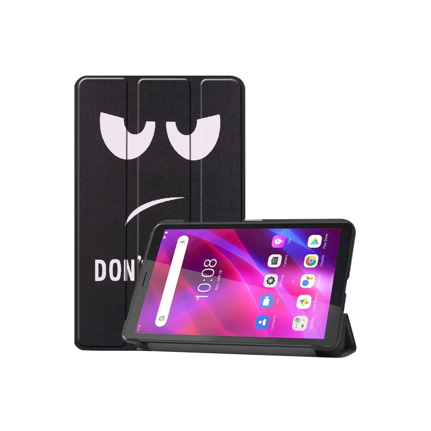 Pattern Tri - fold Stand Kansi Lenovo Tab M7 (3rd Gen) - Don't Touch Me