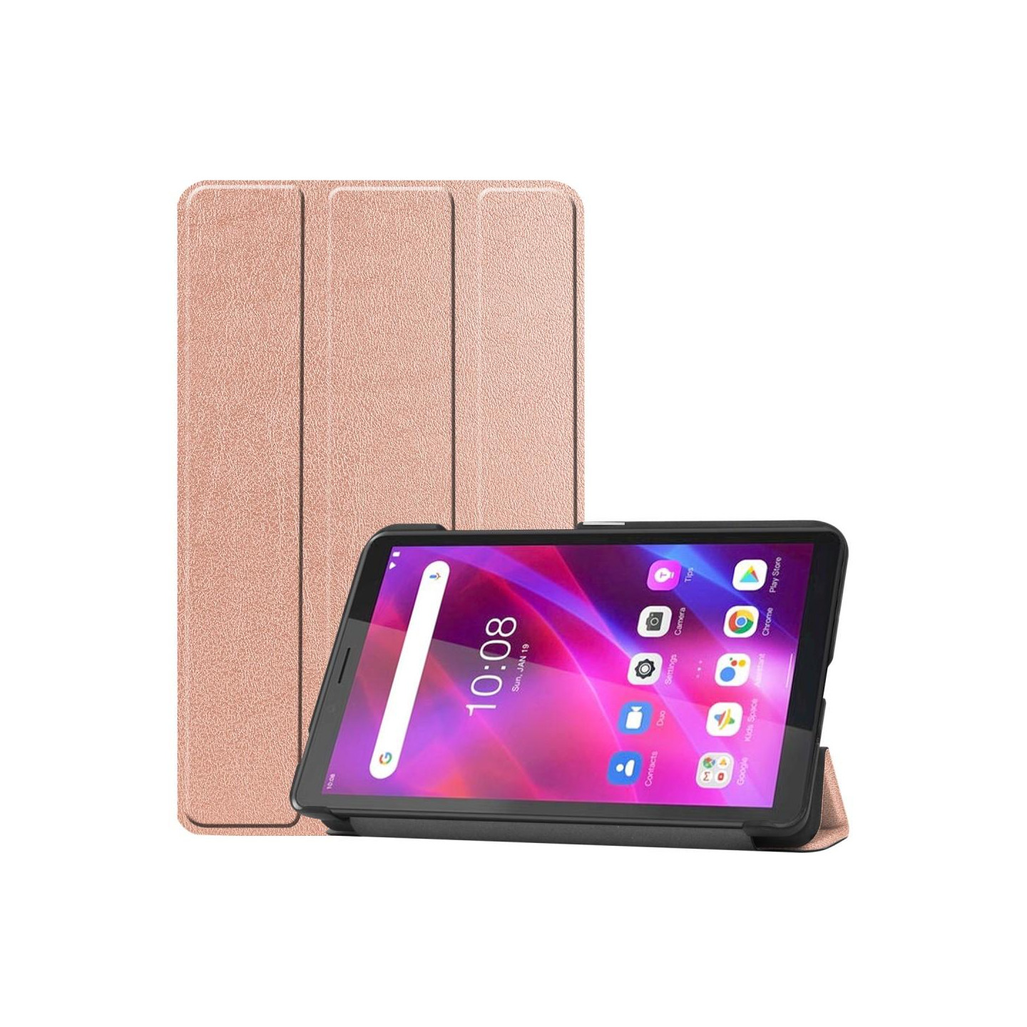 Lenovo Tab M7 (3rd Gen) Trifoldet etui cover - Rose Gold