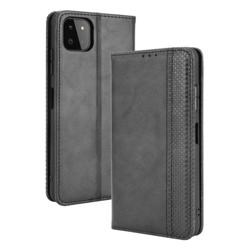 Samsung Galaxy A22 5G Wallet Stand Flip Phone Case - Black