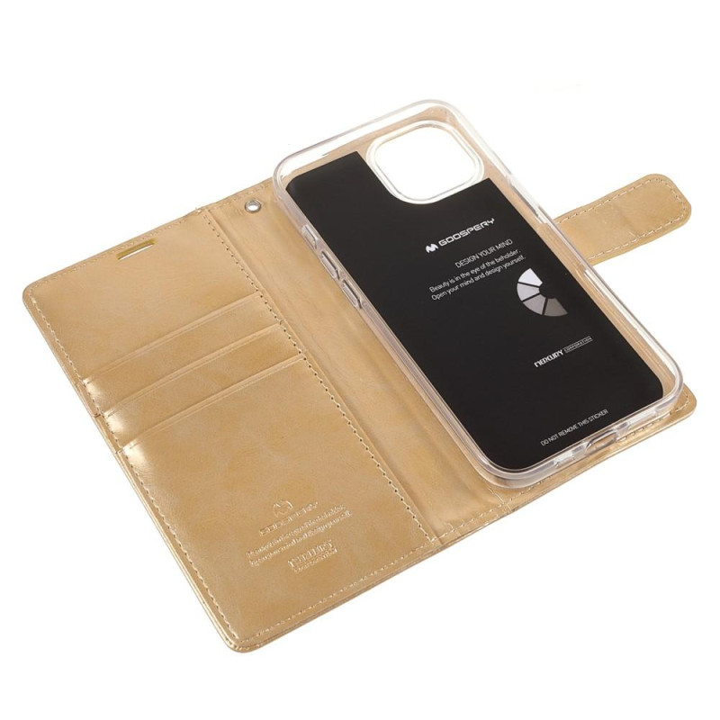 MERCURY GOOSPERY Blue Moon Wallet Case iPhone 13 Mini - Gold