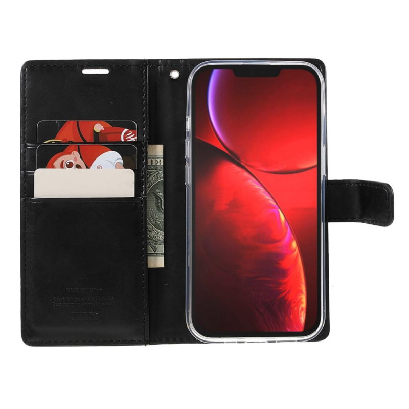 MERCURY GOOSPERY Sininen Moon Lompakkokotelo iPhone 13 Mini Musta