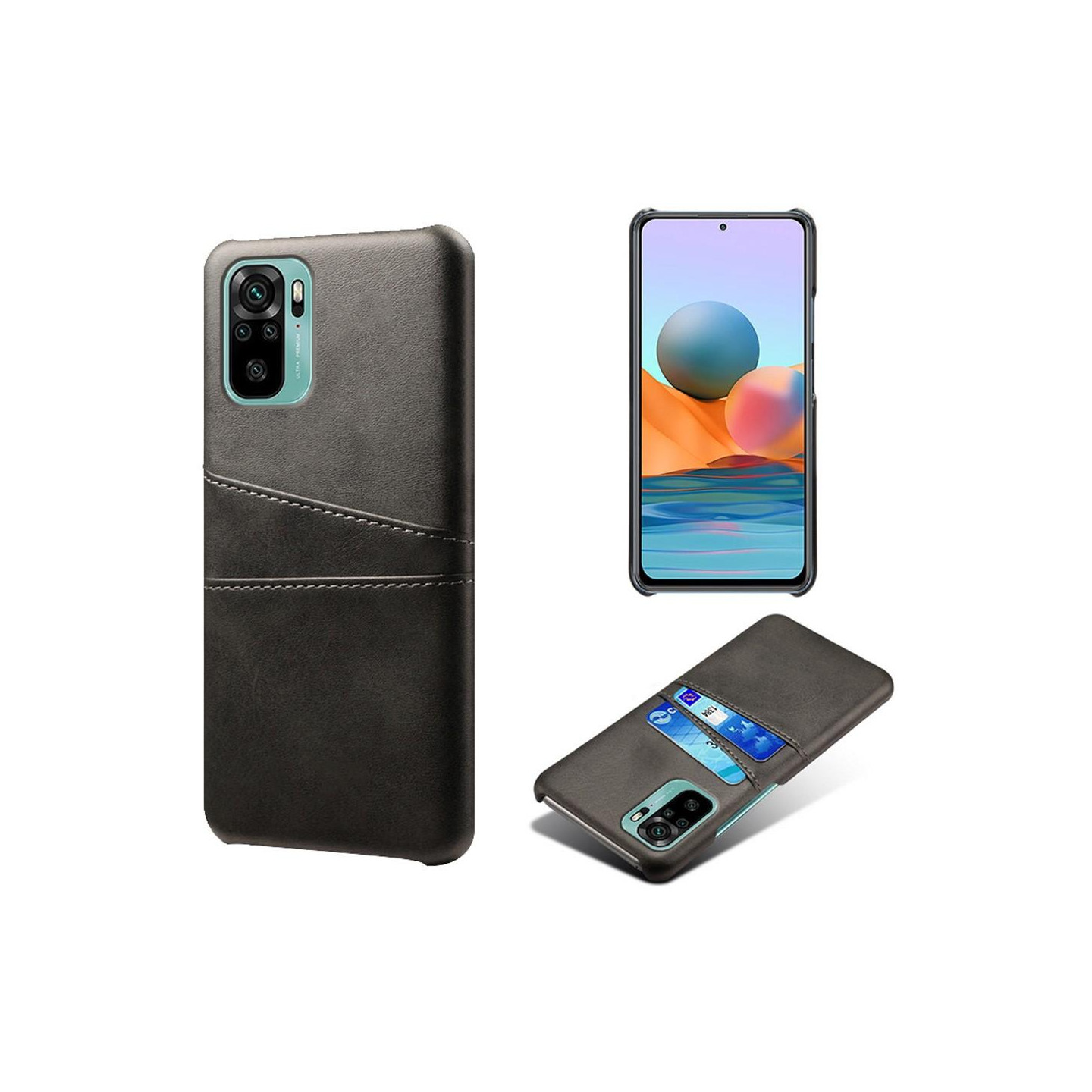 Xiaomi Redmi Note 10 4G/Redmi Note 10S Cover med Kortspor - Sort