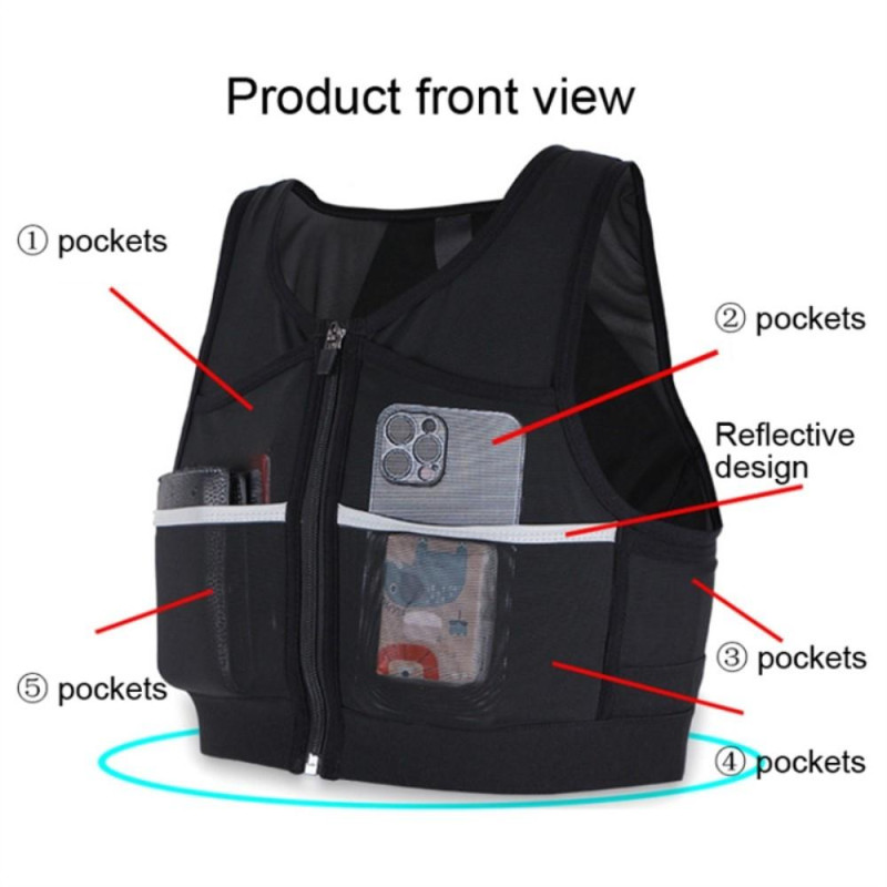Running Vest Pockets Reflective Training Workout - Size Large