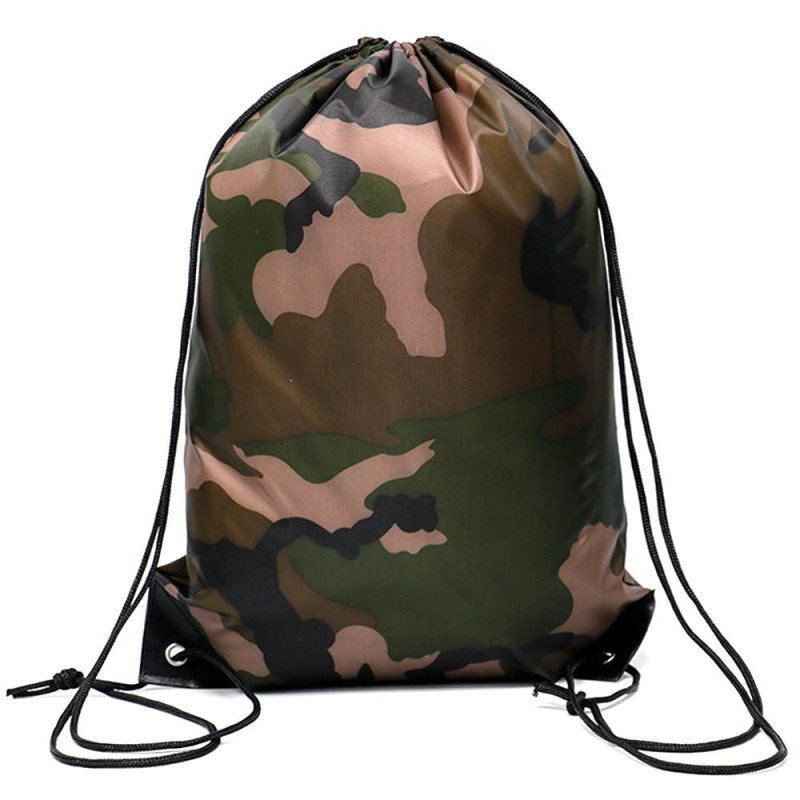 Camouflage Backpack Drawstring Bag Sports Gym Camping Hiking