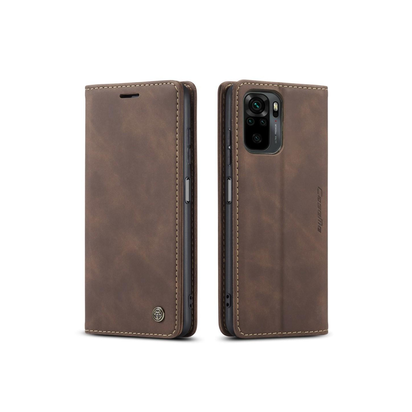 CASEME Lommebok - deksel Xiaomi Redmi Note 10 4G/Note 10S - Kaffe