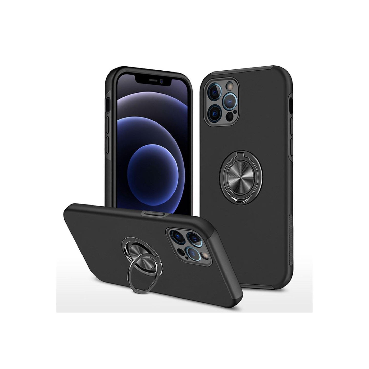 iPhone 13 Pro Max Hybrid Deksel Med Fingerring - Svart