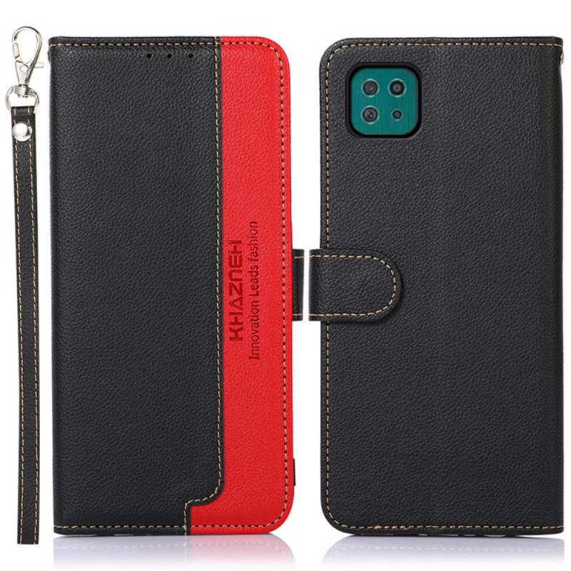KHAZNEH Phone Cover for Samsung Galaxy A22 5G - Black & Red