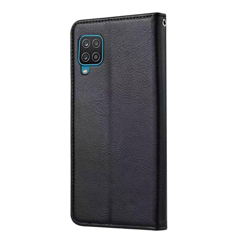 Samsung Galaxy A22 4G Wallet Stand Protector Phone Kansi - Musta
