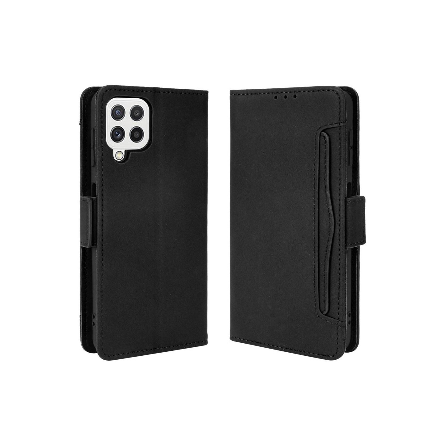 Wallet Stand Flip Phone Case til Samsung Galaxy A22 4G - Sort