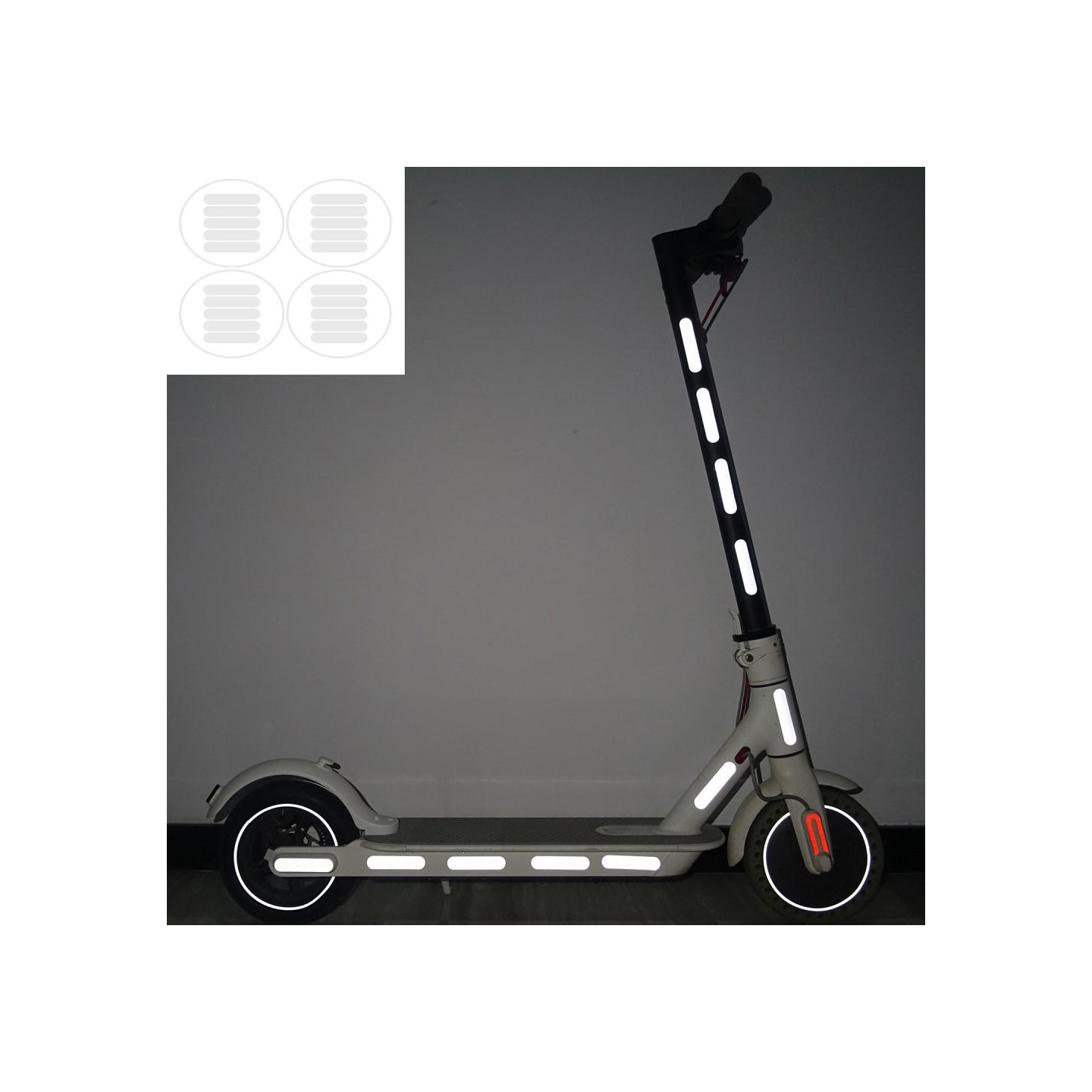 Reflekterende klistermærker til natsikkerhed sæt til Xiaomi M365/M365 Pro Sølv