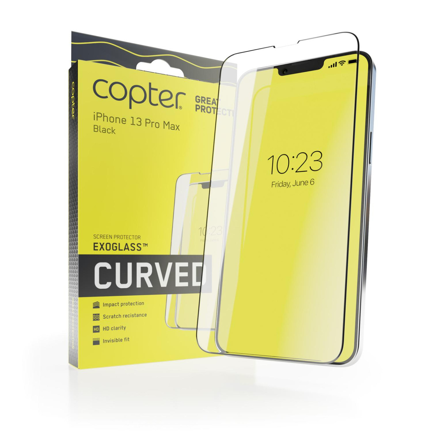 Copter Exoglass Curved Frame iPhone 13 Pro Max - Black Full Glue