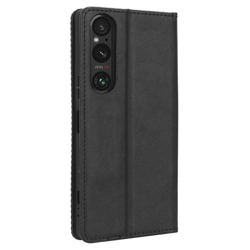 Wallet Stand Flip - telefonetui til Xperia 1 V - Sort