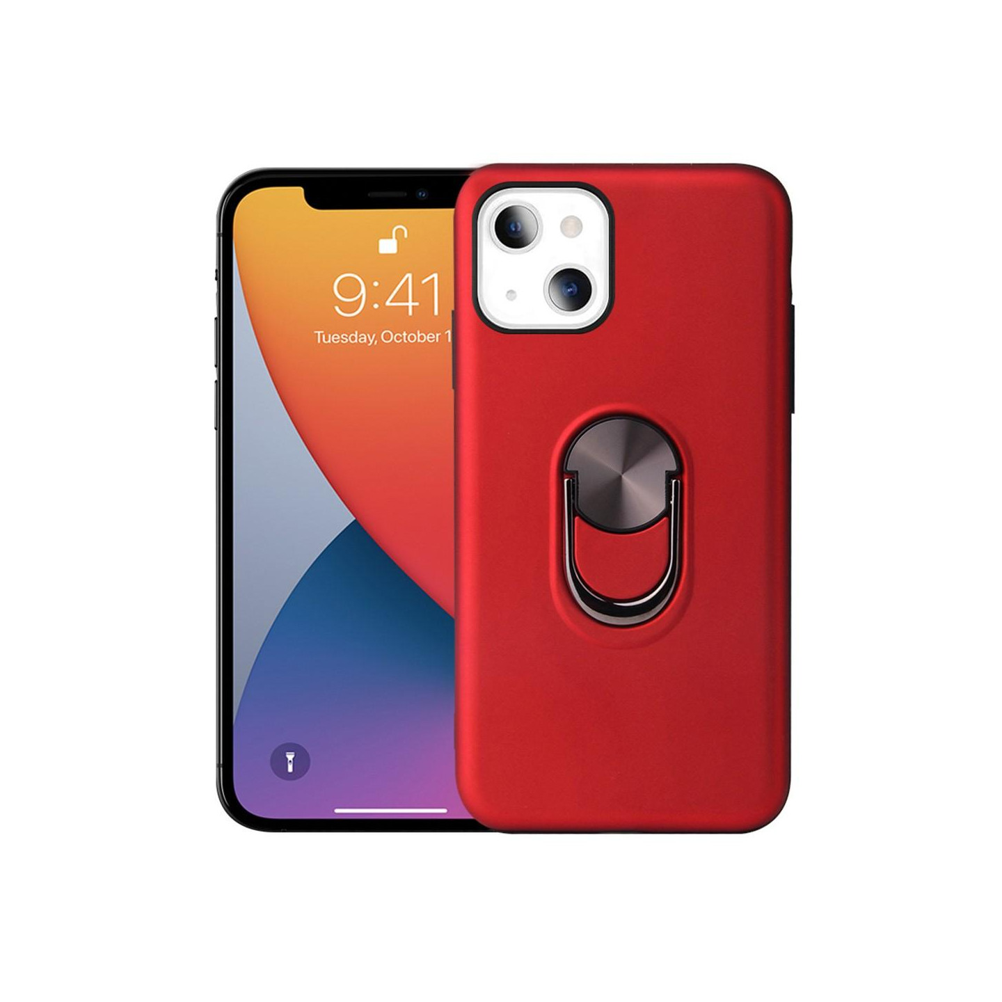 iPhone 13 Mini Finger Ring TPU Hybrid Case Kickstand