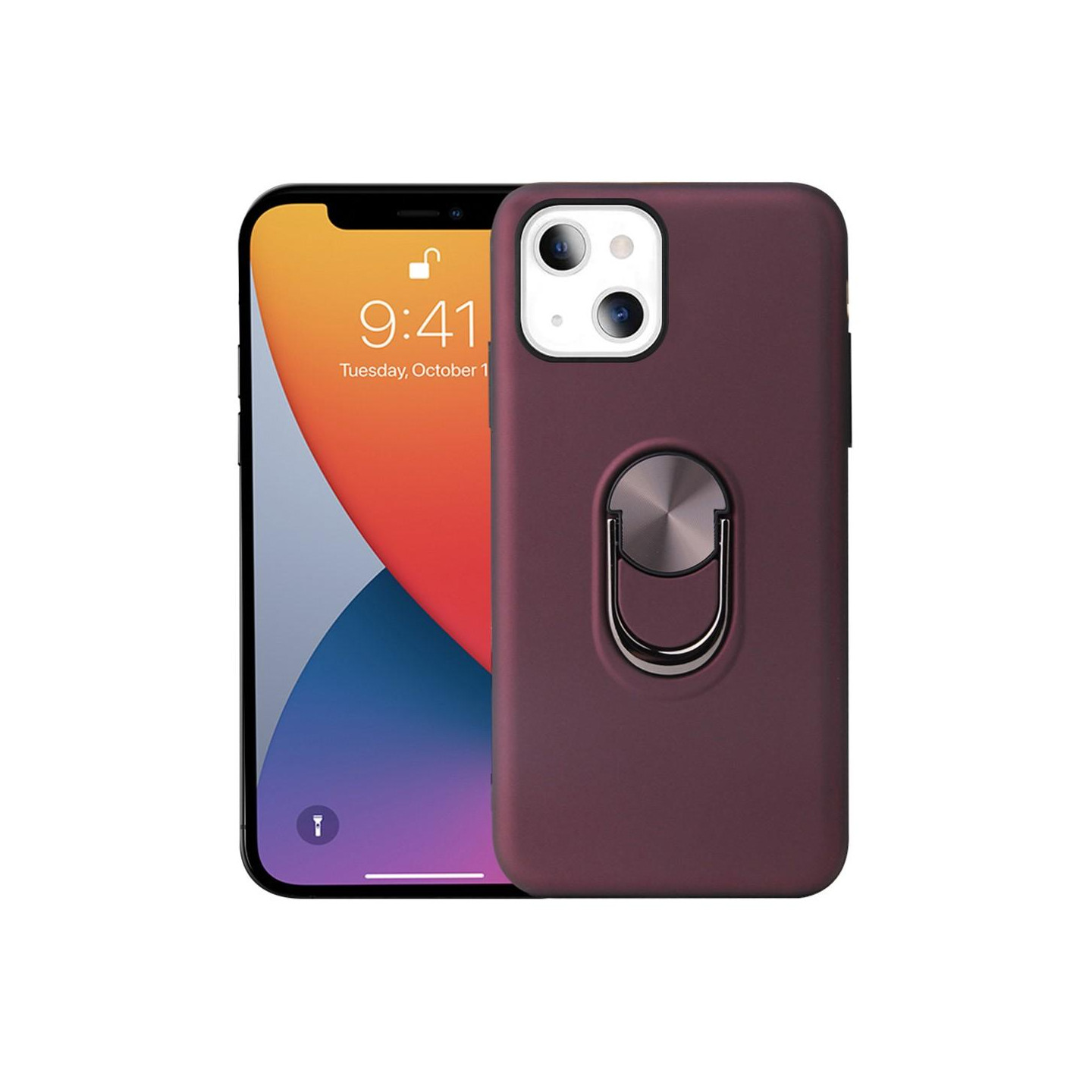 iPhone 13 Mini Finger Ring TPU Hybrid Suojakuori Kickstand