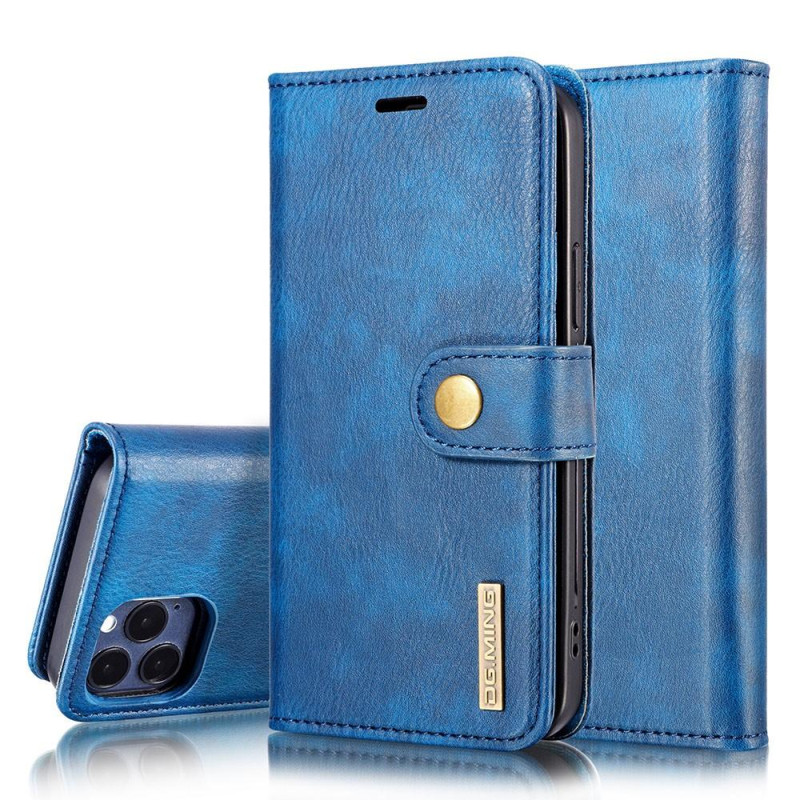 DG.MING For iPhone 13 Stylish Wallet Case - Blue