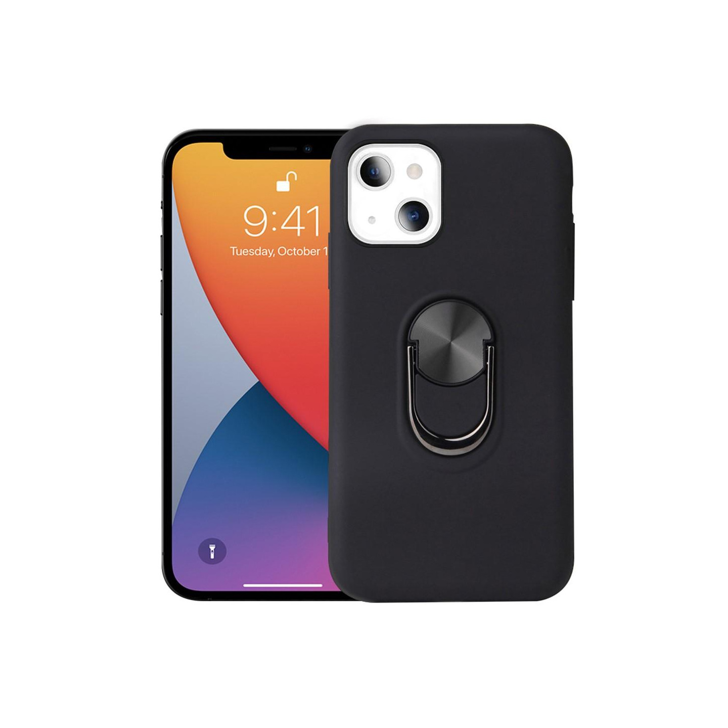 iPhone 13 Mini Hybrid Deksel Med Fingerring - Svart