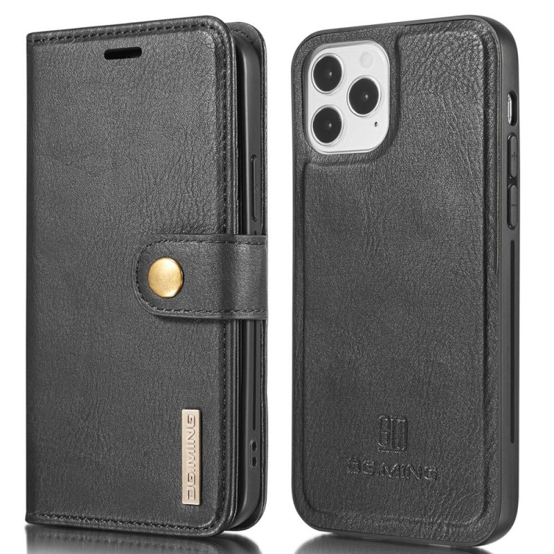 DG.MING For iPhone 13 Pro Stylish Wallet Case - Black