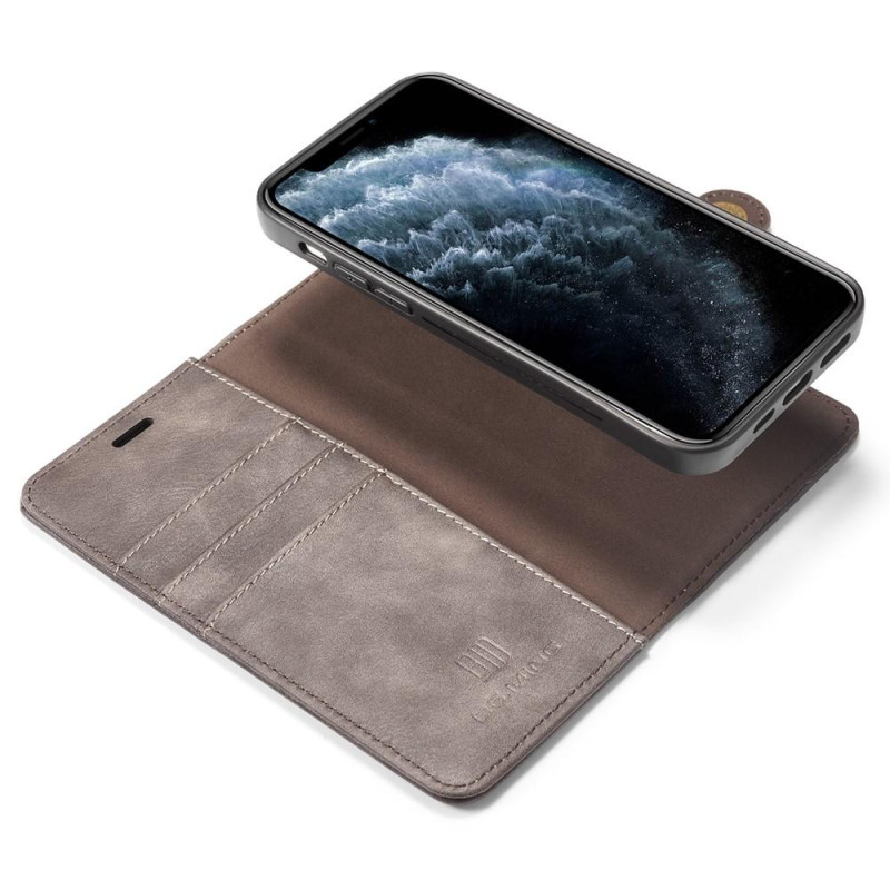DG.MING For iPhone 13 Pro Stylish Wallet Case - Coffee