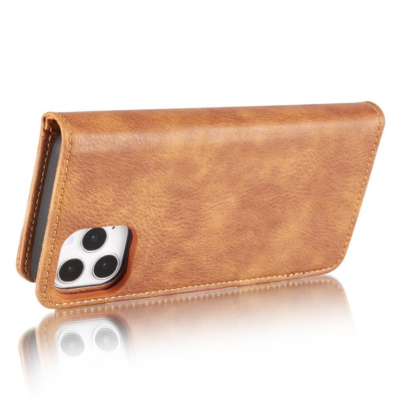 DG.MING For iPhone 13 Pro Stylish Wallet Case - Brown