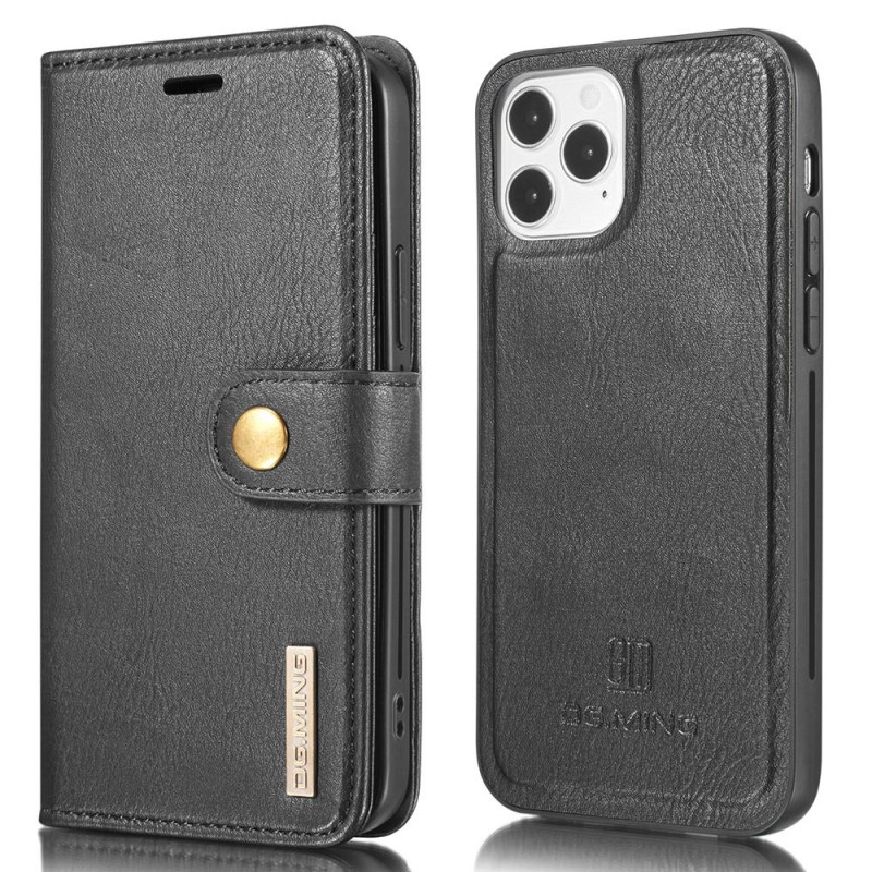 DG.MING For iPhone 13 Mini Stylish Wallet Case - Black
