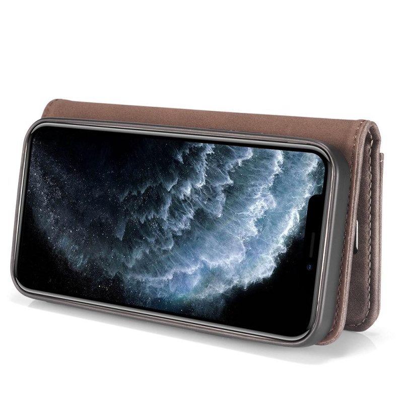 DG.MING For iPhone 13 Mini Stylish Wallet Case - Coffee