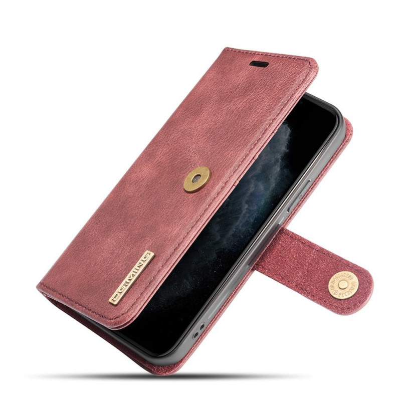 DG.MING For iPhone 13 Stylish Wallet Case - Red