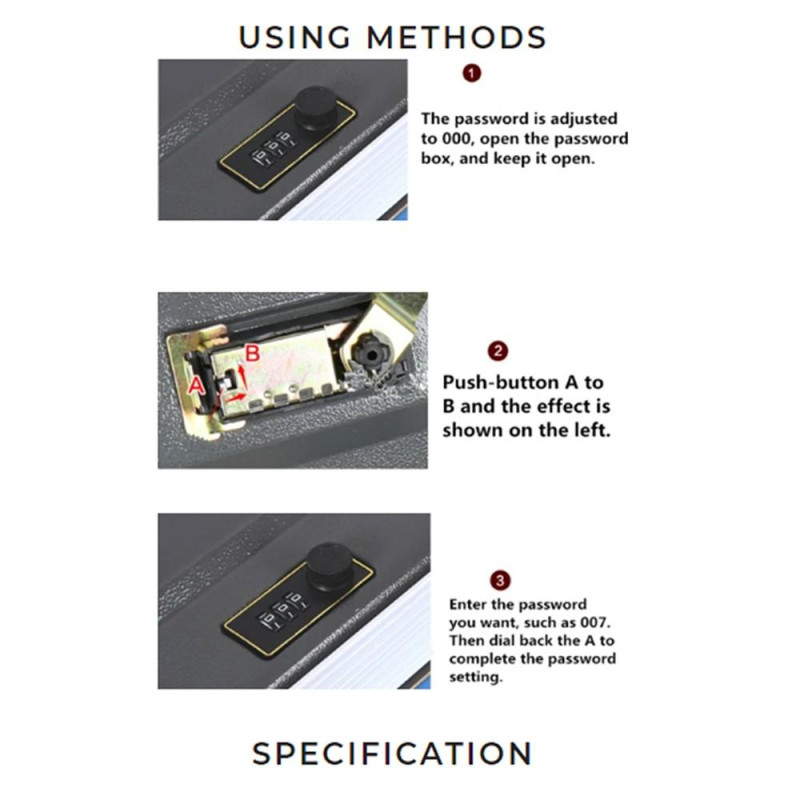 Kodelås Safe Box Hemmelig boks Boksikker for verdisaker