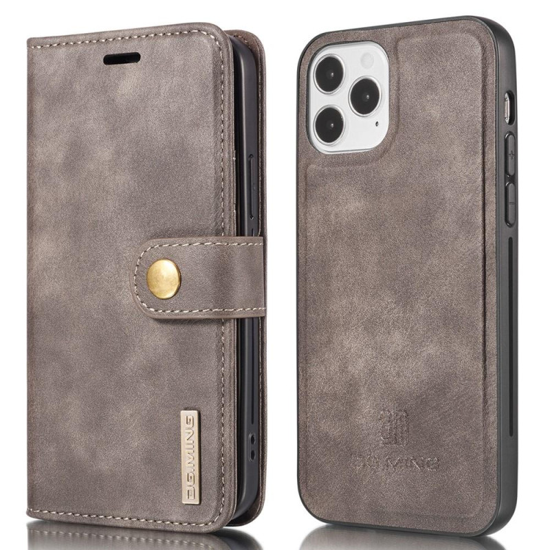 DG.MING For iPhone 13 Stylish Wallet Case - Coffee