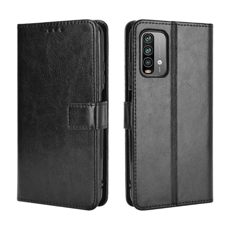 Xiaomi Redmi 9T Wallet Crazy Horse - tekstuuritelineen kuori hihnalla
