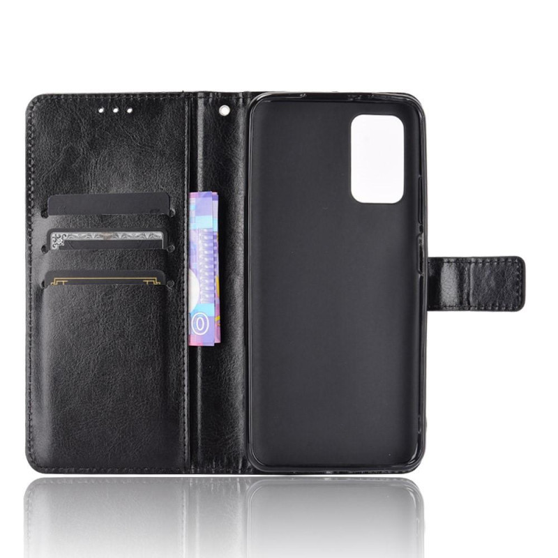 Xiaomi Redmi 9T Wallet Crazy Horse Texture Stand Shell with Strap