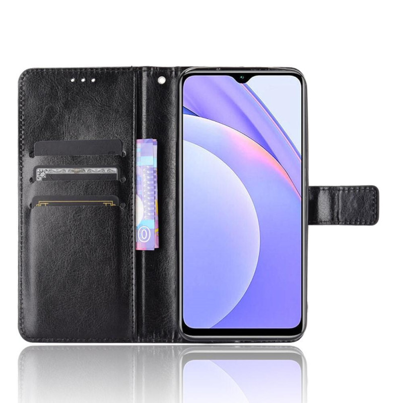 Xiaomi Redmi 9T Wallet Crazy Horse - tekstuuritelineen kuori hihnalla