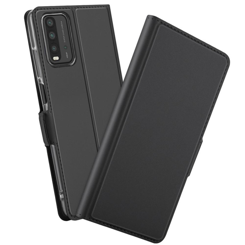 Xiaomi Redmi 9T PU læder automatisk absorberet telefonhus - sort