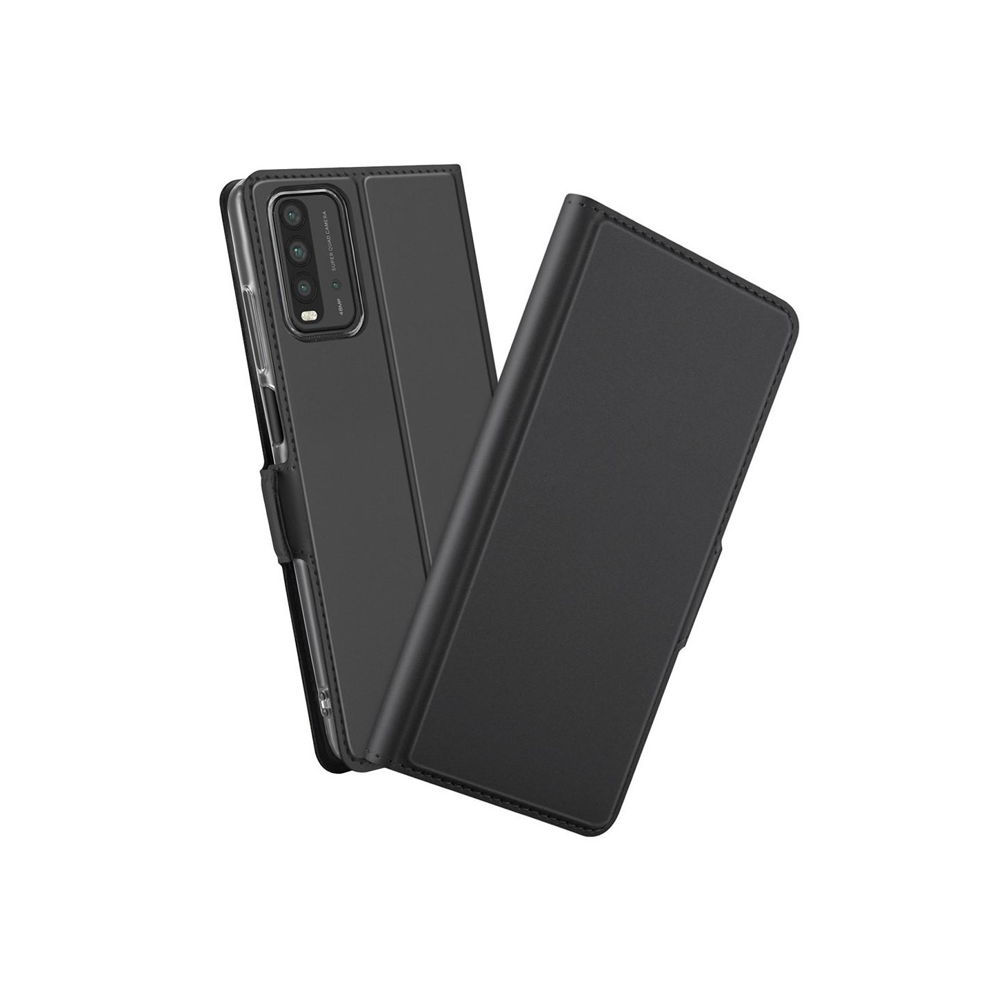 Xiaomi Redmi 9T PU Leather Auto - absorbed Phone Casing - Black