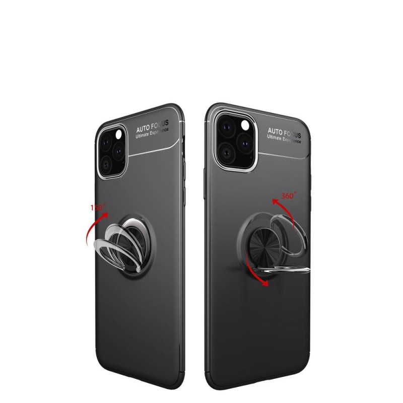 iPhone 11 Cover med Fingerring og Innebygd Plate - Sort