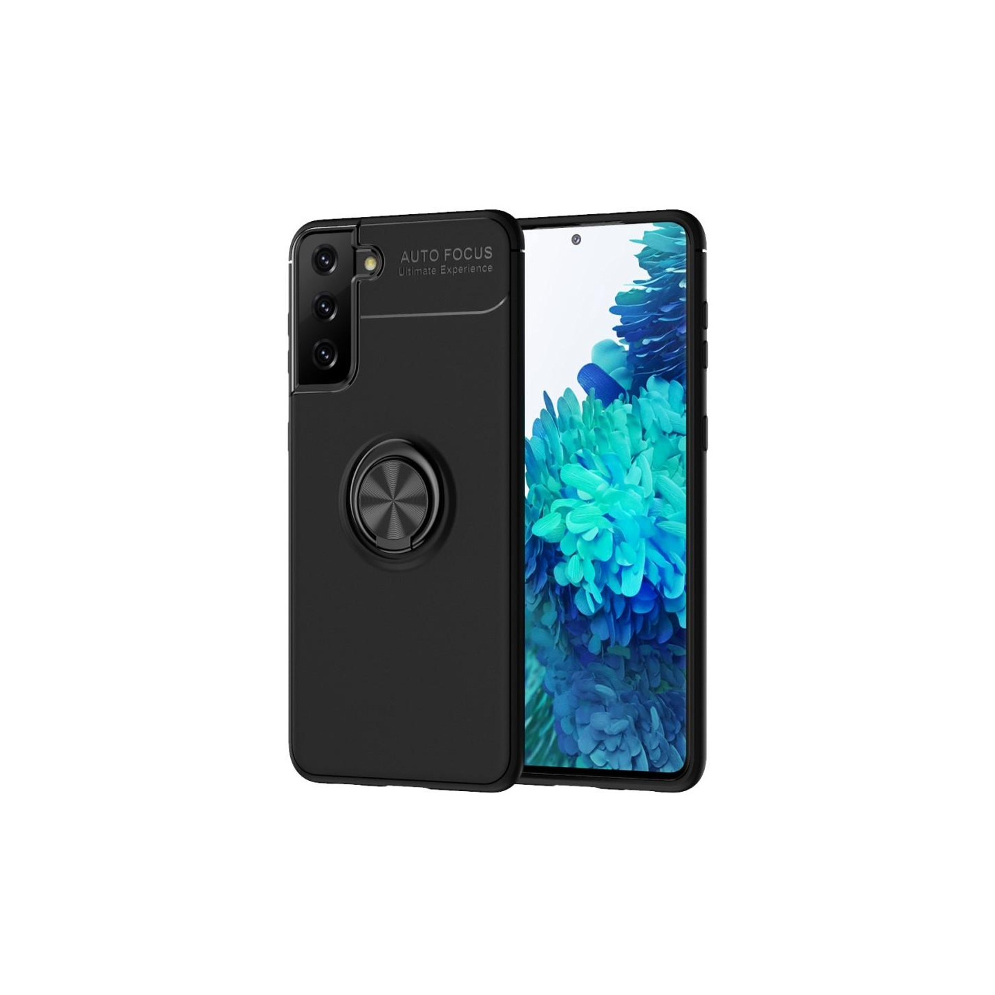 Samsung Galaxy S21 sormirenkaan tukijalka (sisäänrakennettu metallilevy) kotelo