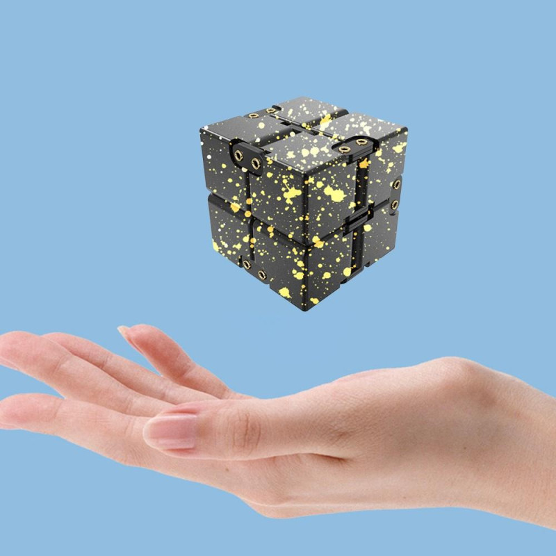 Fidget Toy Infinite Cube Stress Relief Flip Block - Musta - Ruusu