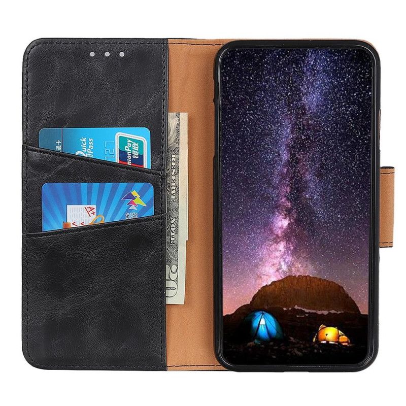 Crazy Horse Wallet Stand Cover for Sony Xperia 5 III - Black