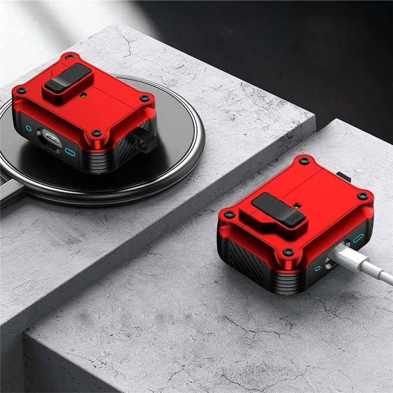 Til AirPods Pro 3 Beskyttende Etui TPU + PC Skal med Krog / Karabinhage - Lyserød