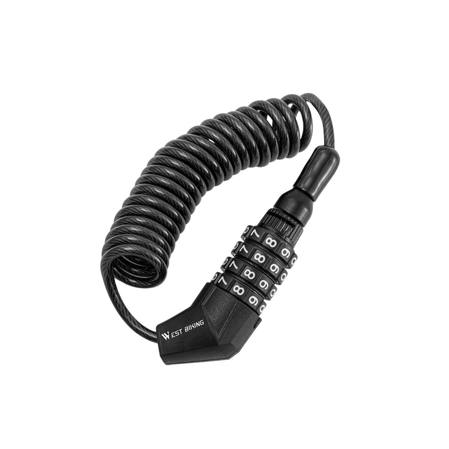 Bærbar hjelmlås 4 - cifret adgangskode Mini tyverisikring cykellås