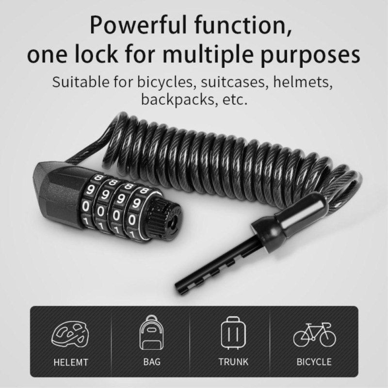 Portable Helmet Lock 4 Digit Password Mini Anti - theft Bicycle Lock
