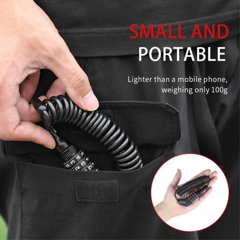 Portable Helmet Lock 4 Digit Password Mini Anti - theft Bicycle Lock